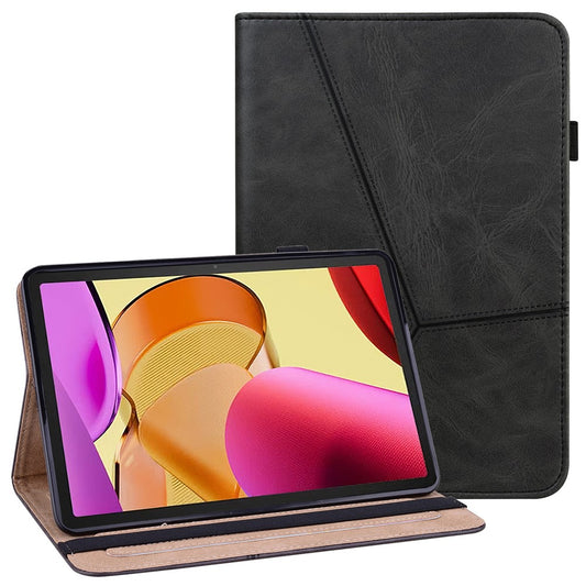 For Amazon Fire Max 11 PU Leather Stand Folio Case Line Imprinted Card Slots Tablet Cover