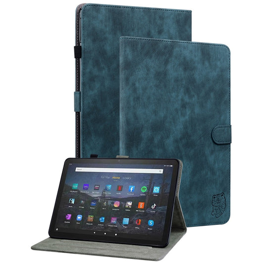 For Amazon Fire Max 11 Anti-Slip Stand Cover PU Leather Cute Tiger Pattern Card Slots Tablet Case