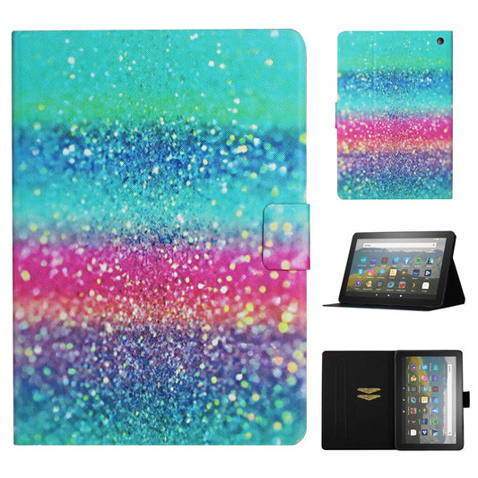 For Amazon Fire Max 11 PU Leather Stand Cover Pattern Printing Auto Wake / Sleep Tablet Case with Card Holder