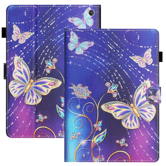 For Amazon Fire Max 11 PU Leather Pattern Printing Case Stand Card Holder Tablet Cover with Auto Sleep / Wake