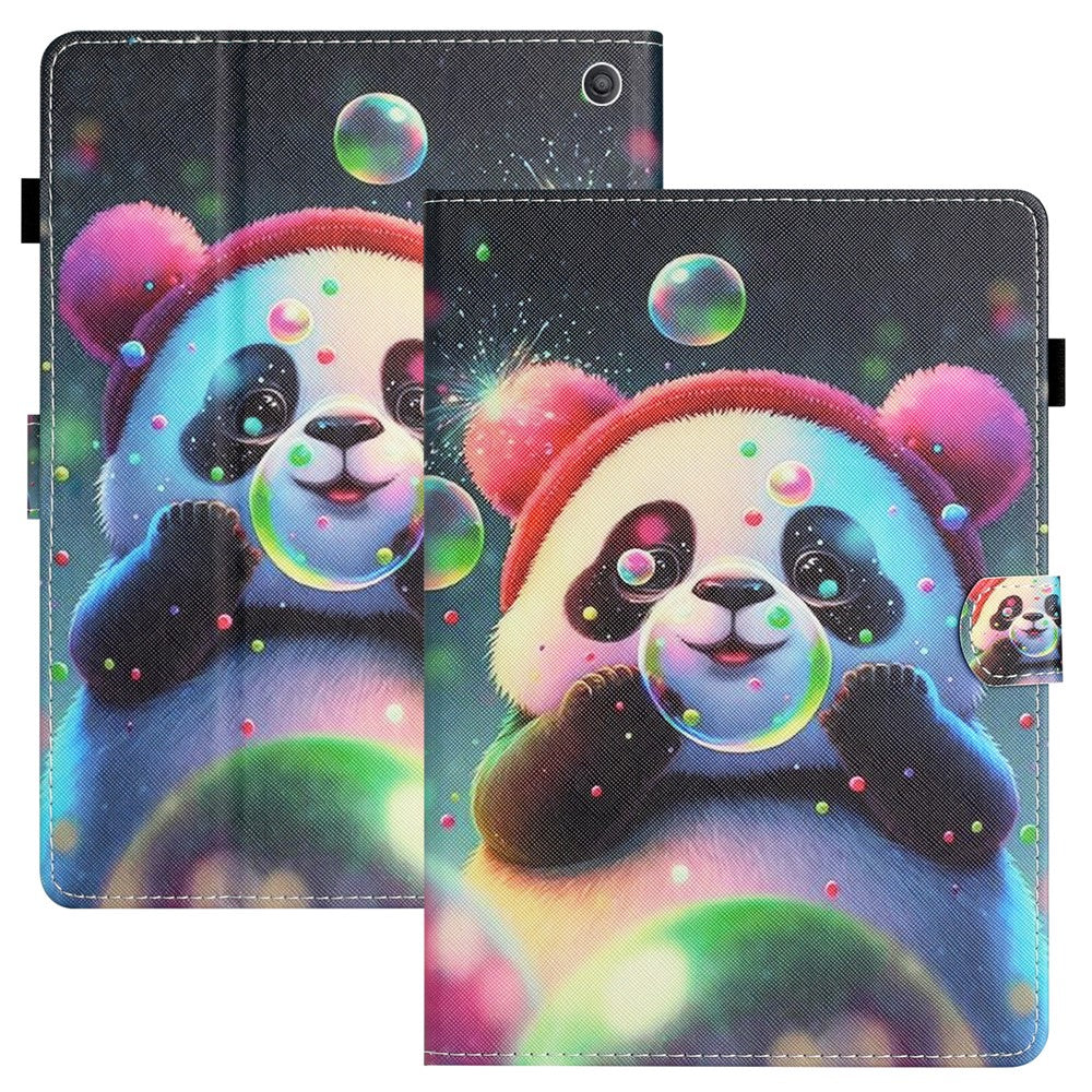 For Amazon Fire Max 11 PU Leather Pattern Printing Case Stand Card Holder Tablet Cover with Auto Sleep / Wake