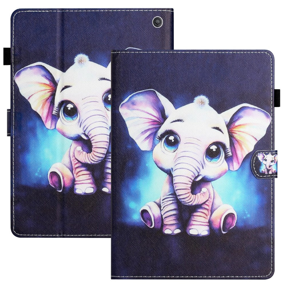 For Amazon Fire Max 11 PU Leather Pattern Printing Case Stand Card Holder Tablet Cover with Auto Sleep / Wake