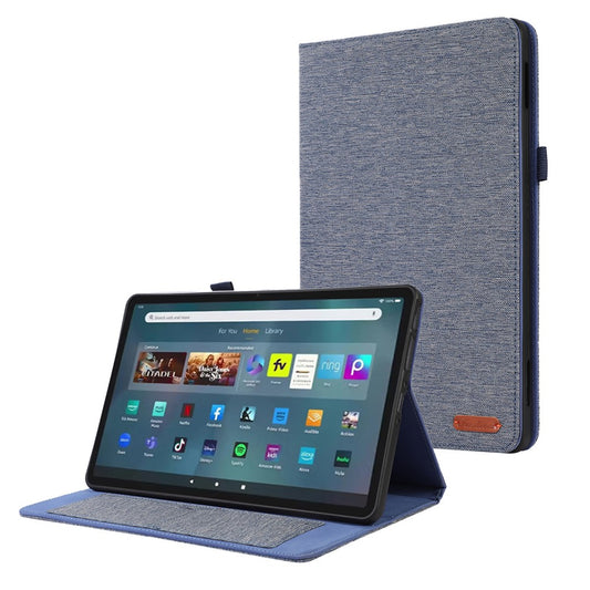 For Amazon Fire Max 11 Stand Tablet Case Cloth Texture PU Leather Smart Cover with Card Holder