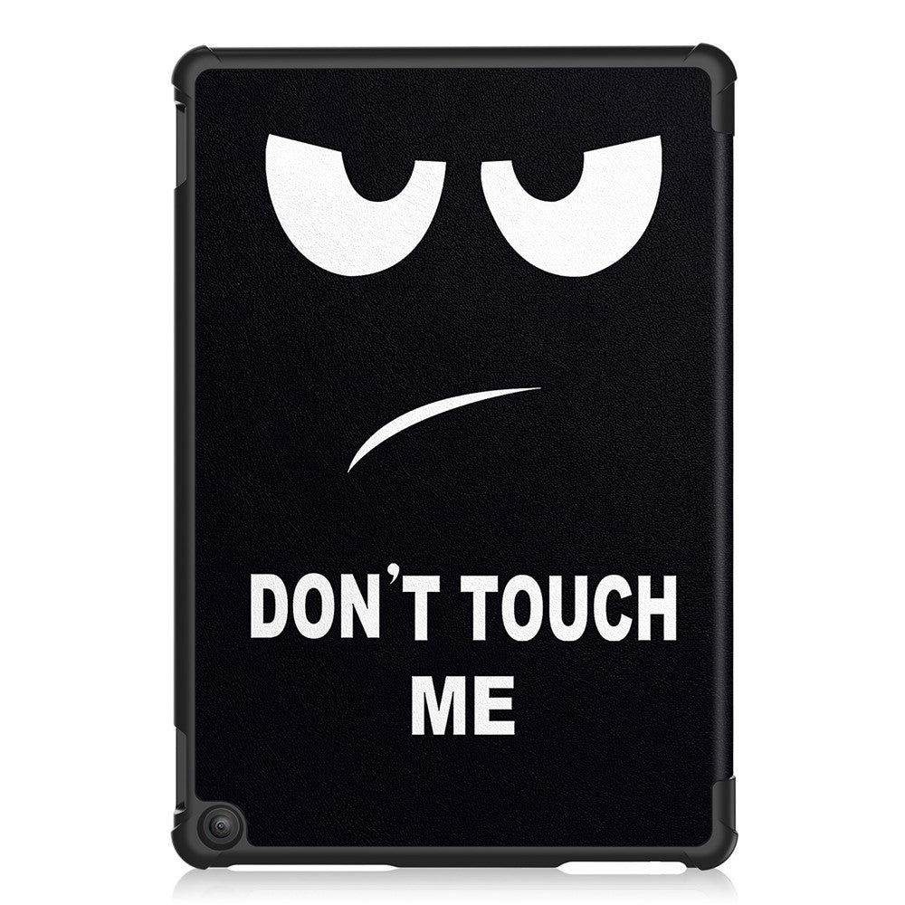 For Amazon Fire HD 10 (2023) PU Leather Tablet Case Tri-fold Stand Pattern Printing Tablet Cover