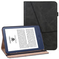 For Amazon Kindle 6 inch (2024) / (2022) Line Imprinted PU Case Shockproof Tablet Cover with Card Slots