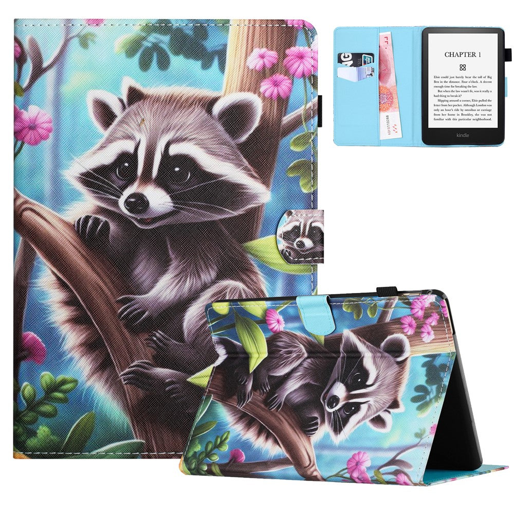 For Amazon Kindle 11th (2024) / 6'' (2022) Case Pattern Printing Leather Wallet E-Reader Cover