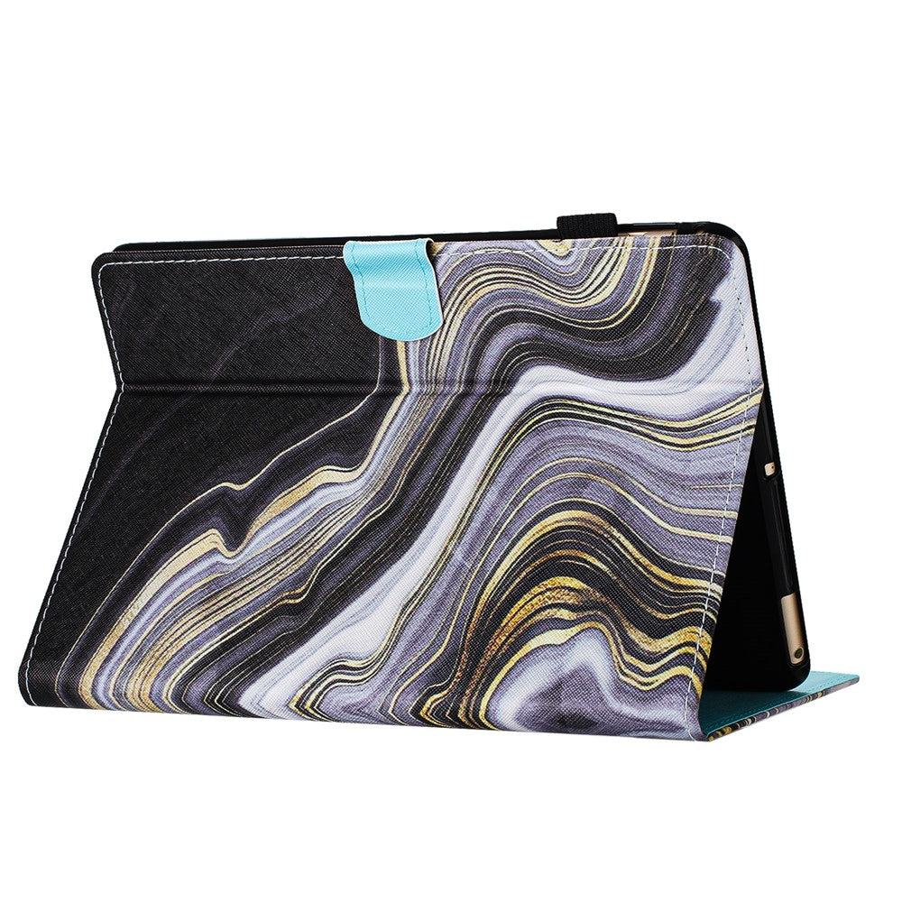 For Amazon Kindle Paperwhite (2015) / 2 (2015) / 3 (2015) / 4 (2018) Case PU Leather Smart Tablet Cover- Gold+Blue Marble