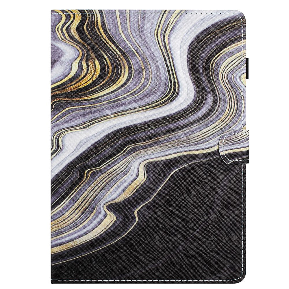 For Amazon Kindle Paperwhite (2015) / 2 (2015) / 3 (2015) / 4 (2018) Case PU Leather Smart Tablet Cover- Gold+Blue Marble