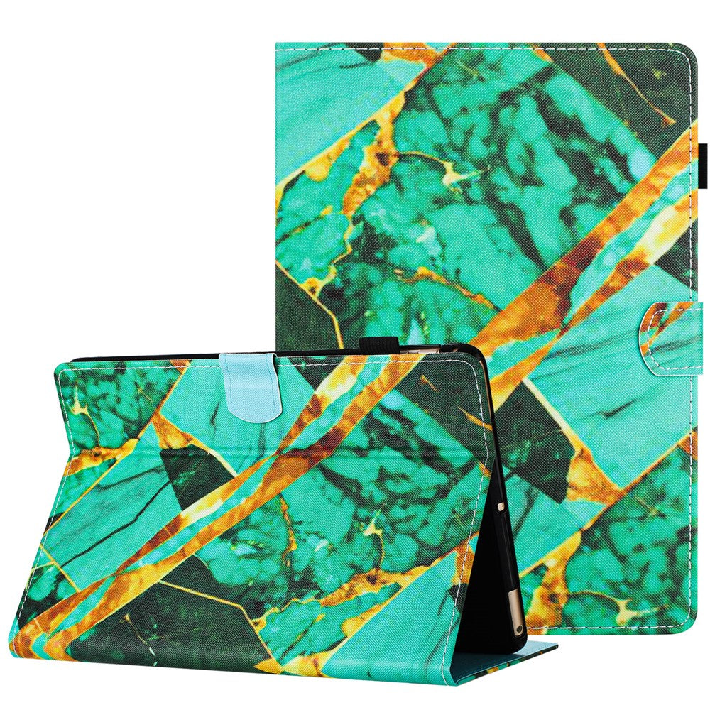 For Amazon Kindle Paperwhite (2015) / 2 (2015) / 3 (2015) / 4 (2018) Case PU Leather Smart Tablet Cover- Gold+Blue Marble