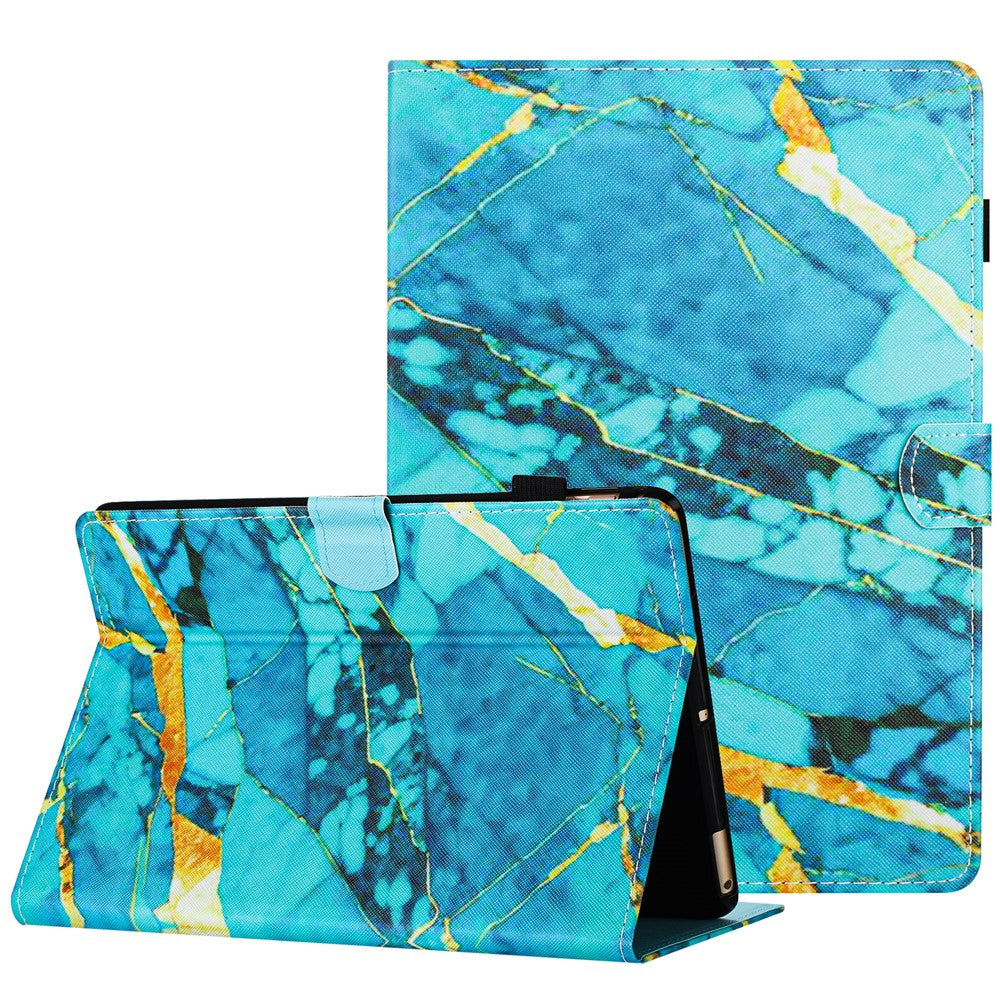 For Amazon Kindle Paperwhite (2015) / 2 (2015) / 3 (2015) / 4 (2018) Case PU Leather Smart Tablet Cover- Gold+Blue Marble