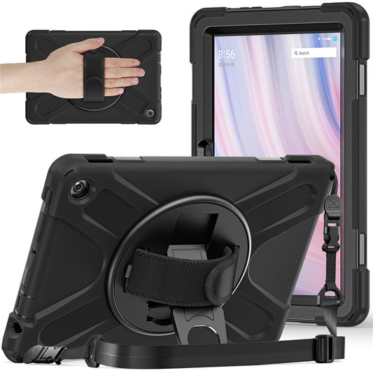 For Amazon Fire HD 10 (2023) Protective Cover Kickstand Tablet Case with Hand Strap / Shoulder Strap