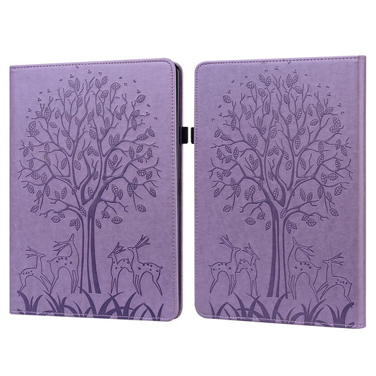 For Amazon Kindle Paperwhite (2024) / Kindle Colorsoft Case PU Leather Stand Tree Deer Imprinted Cover