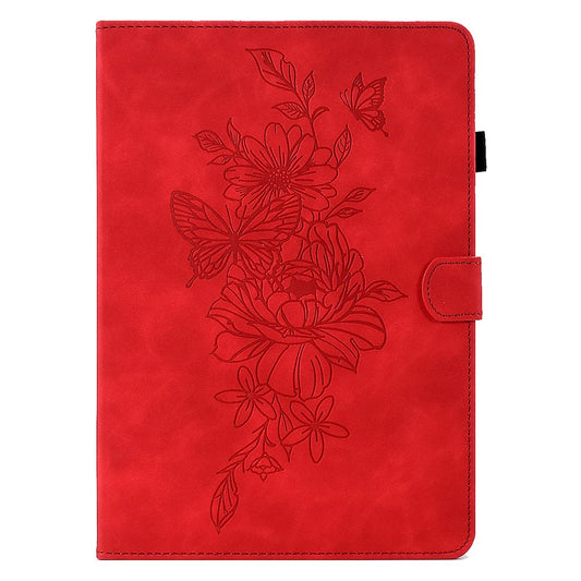 A7 For Amazon Fire HD 10 (2023) Tablet Case Flower Butterfly Imprinted Leather Cover with Card Slots
