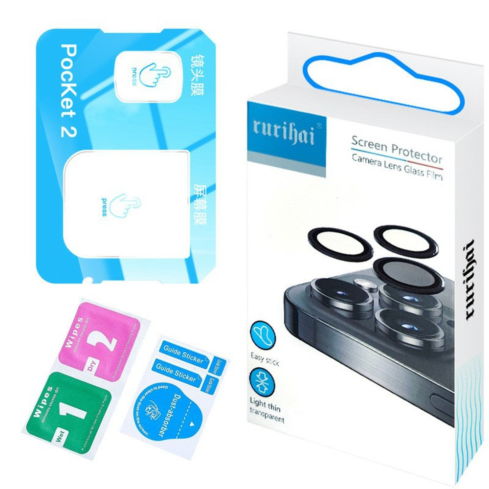 RURIHAI For DJI Pocket 2 Lens Film + Screen Protector 0.2mm 2.5D High Aluminium-Silicon Glass Guard