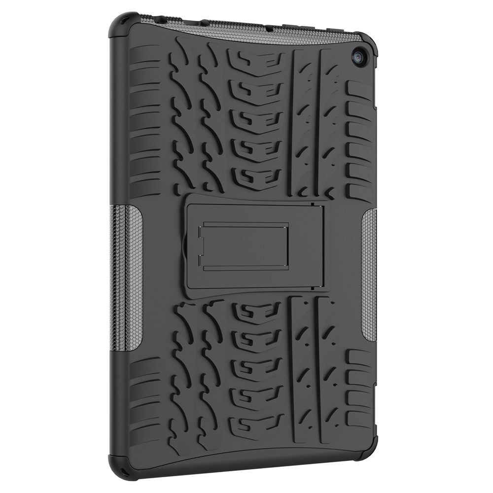 For Amazon Fire HD 10 (2023) Tablet Case Tyre Pattern PC+TPU Kickstand Cover