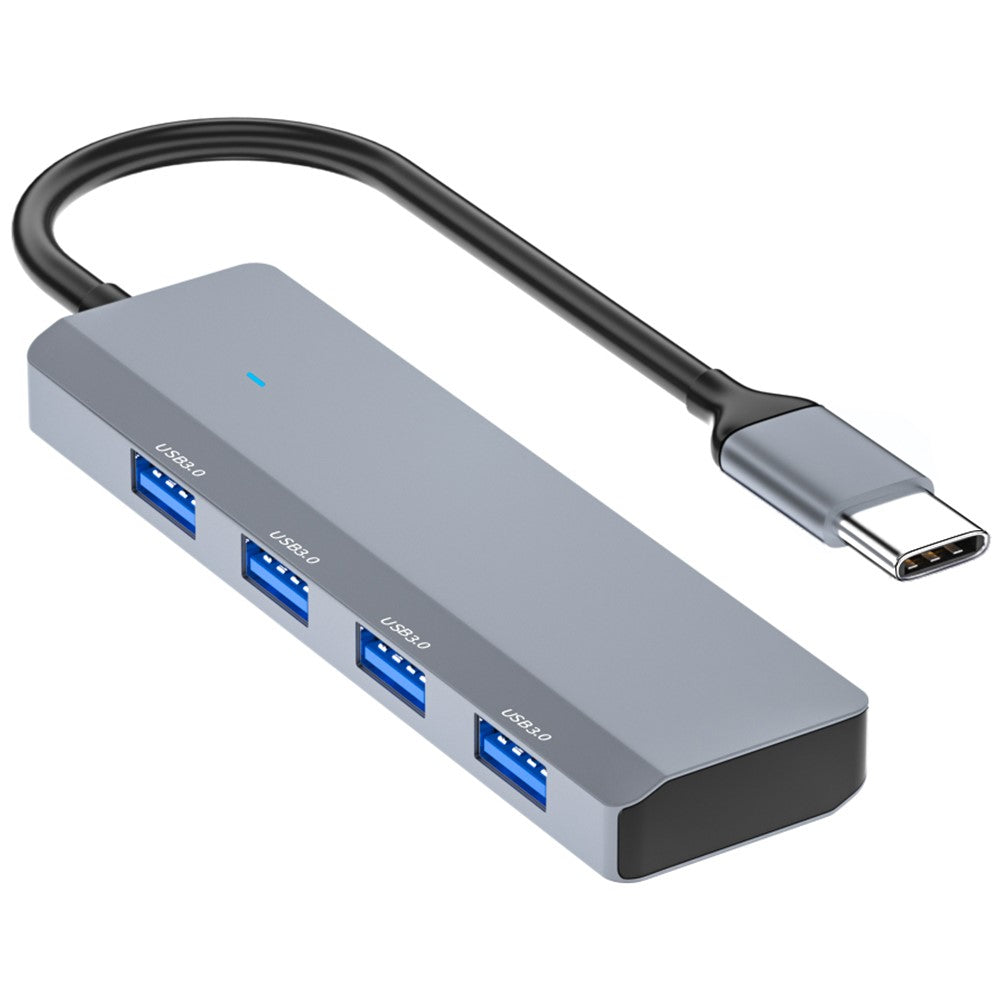 ADS-305C Type-C to 4 X USB3.0 USB Hub Splitter Aluminum Alloy Laptop Phone Adapter