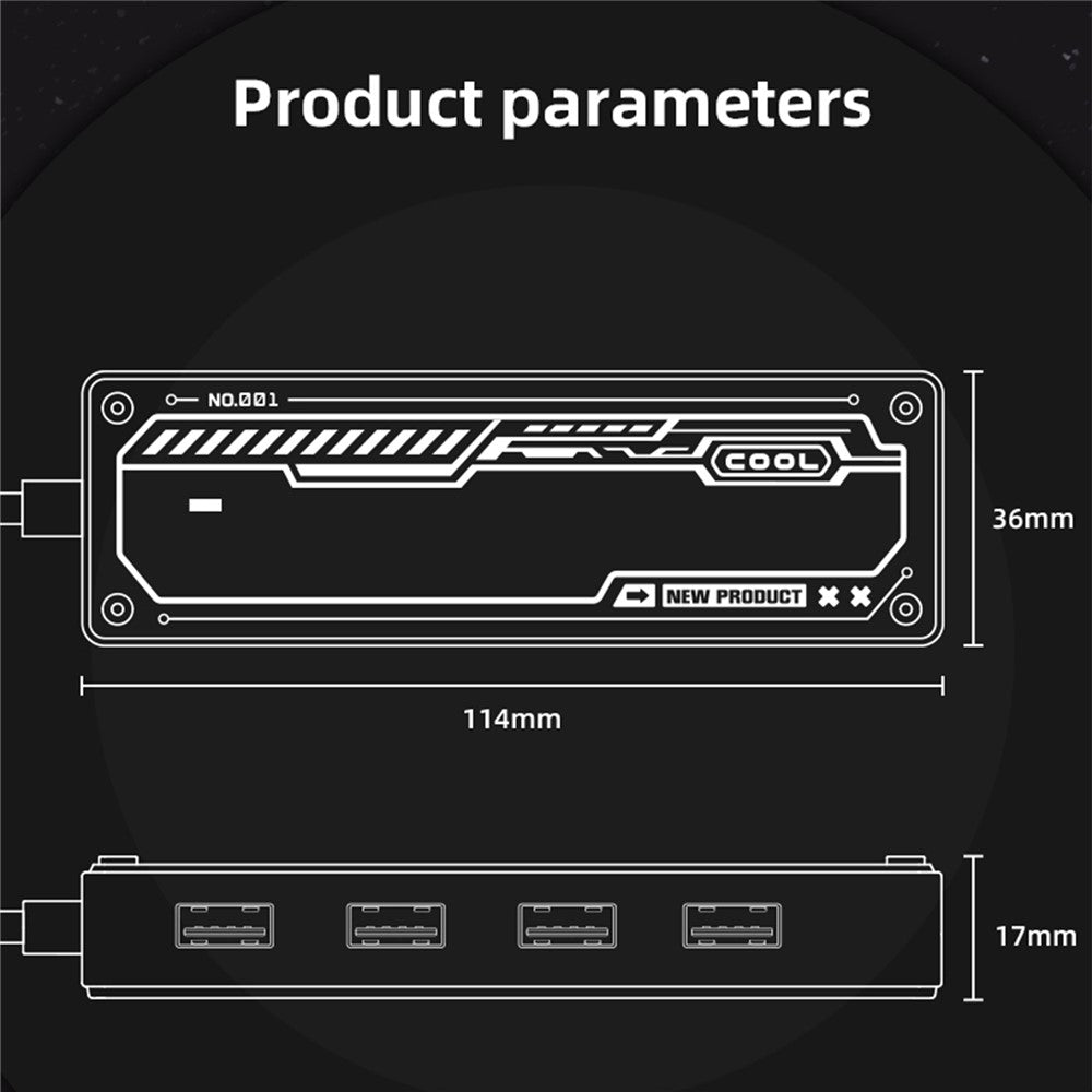 SW4U-A USB Expansion Hub Data Transmission Adapter with 4xUSB 3.0+1xUSB-C