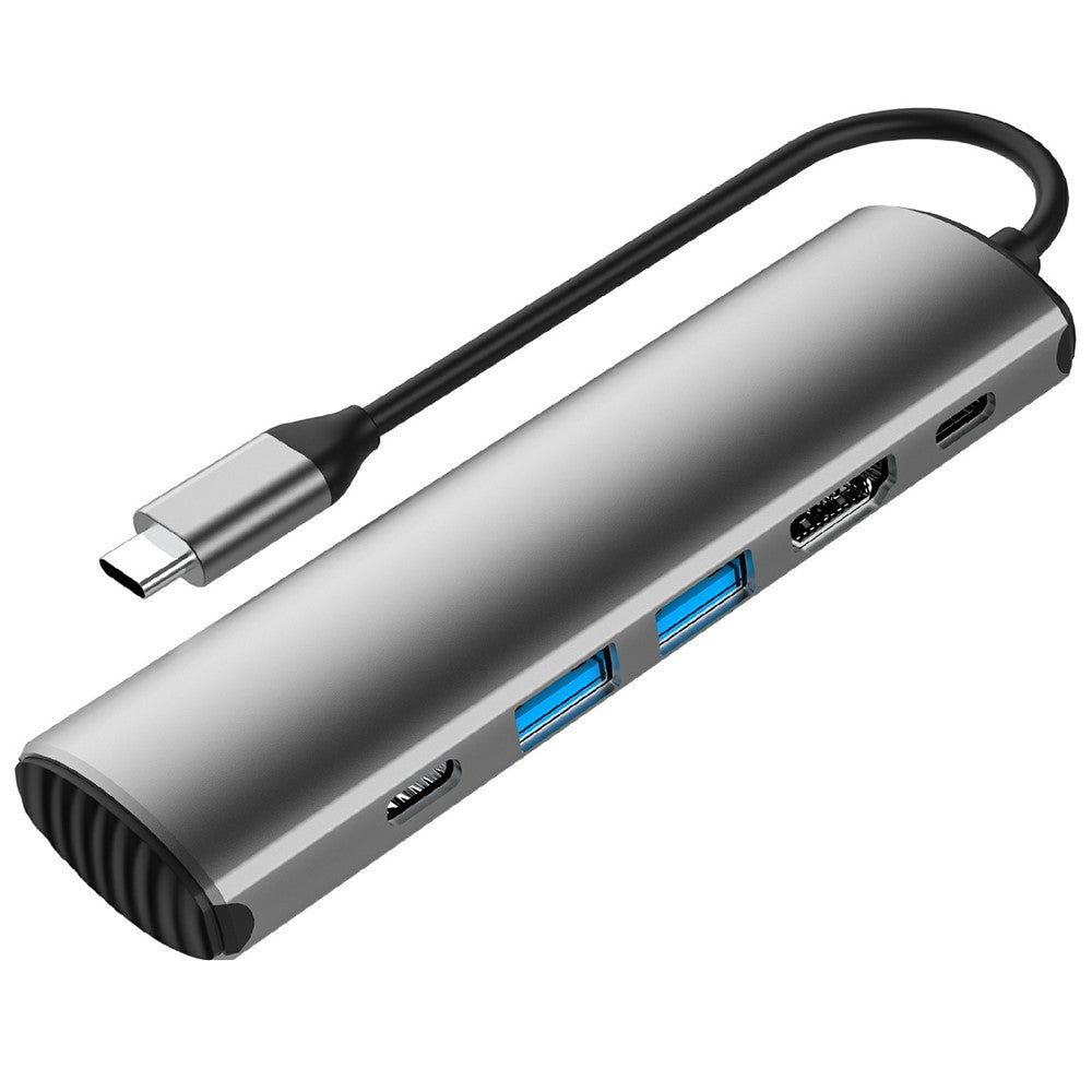 FX-2310A 5-in-1 USB Hub Adapter Type-C to USB-C PD 140W + 4K HD + USB3.0 + USB2.0 + USB-C3.0 Docking Station