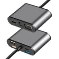 FX-1815B 8-in-1 Type-C Hub with 4K HD + USB 3.0 + 2x USB 2.0 + HD + VGA + TF Card Reader