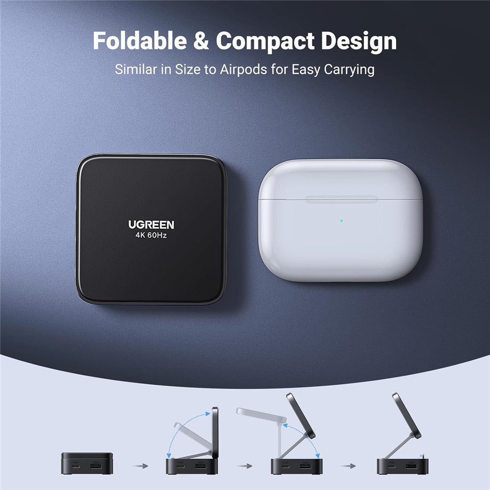 UGREEN USB C 4-in-1 Foldable Hub 4K 60Hz HDMI PD 100W USB 3.0 Docking Station For iPhone 15  /  16 Android Laptops