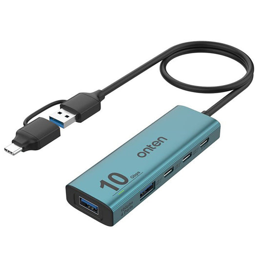 ONTEN UCA612+ USB-A / USB-C to 4 Port USB 3.2 Gen2 Hub 2xType-C + 2xUSB-A 10G Data Transfer Adapter