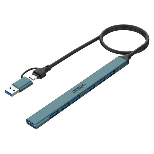 ONTEN UCA9702 Type-C / USB 3.0 Hub Aluminum Alloy Splitter USB 3.0 + 6 x USB 2.0 Expansion Dock
