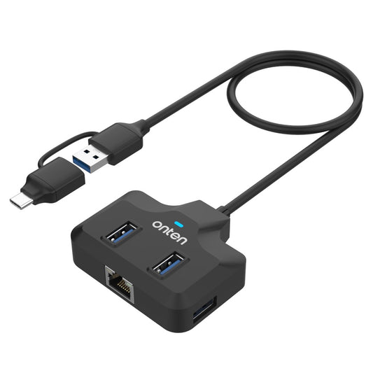 ONTEN UCA5311 USB-C / USB 3.0 Multi-Port Hub High-Speed Data Transfer Gigabit Ethernet Adapter