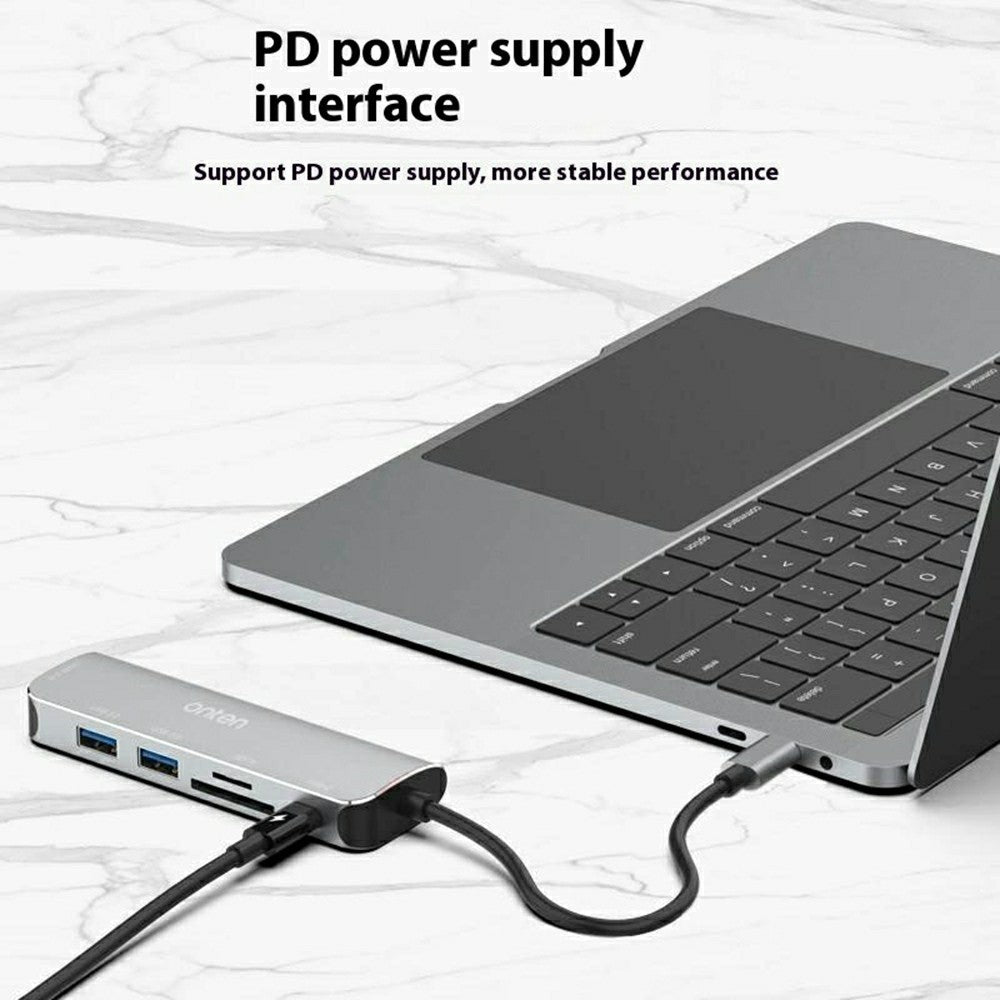 ONTEN 95116B 6 in 1 USB-C Hub 3 x USB3.0 + USB-C + SD / TF Slots Expansion Dock Adapter