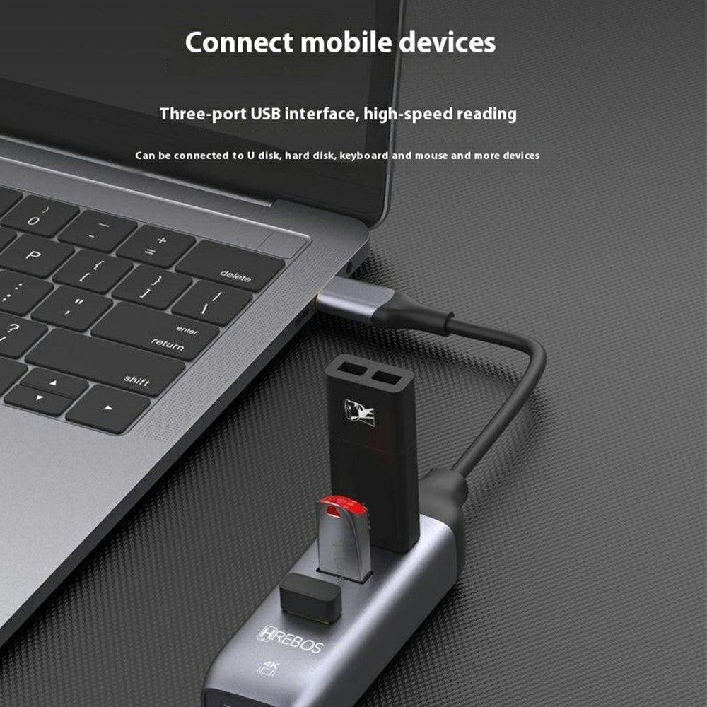 ONTEN 95118H 4 in 1 USB-C Hub 3 x USB3.0 + HDMI 4K Adapter Expansion Dock for Laptop Tablet Phone
