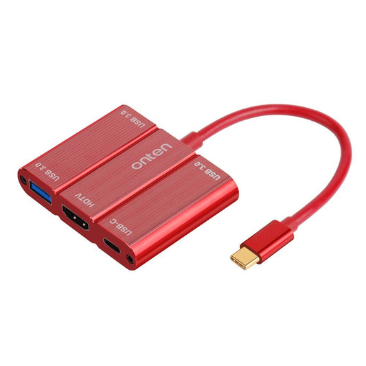 ONTEN OTN-9509S Type-C to 4K / 2K HD + Type-C + 3xUSB3.0 Converter 5 in 1 Hub Adapter