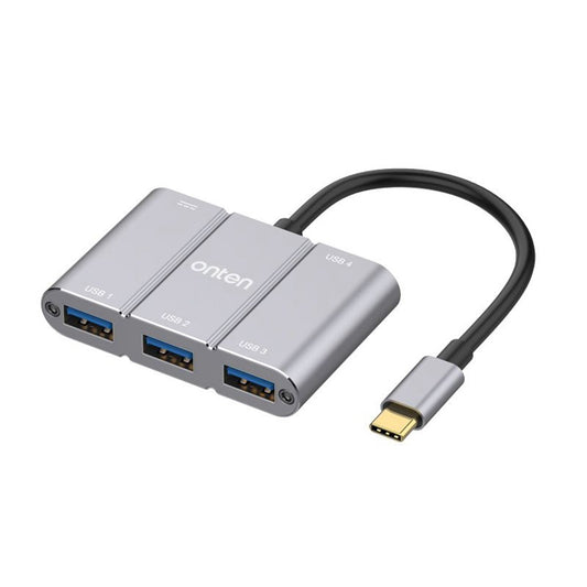 ONTEN 9506B High Speed 4 x USB 3.0 Hub 5Gbps Transfer Rate Aluminum Alloy Type-C Expansion Adapter