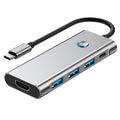 2425 7 In 1 Type C Hub USB 3.0 PD 100W Expansion Dock 4K HD Adapter SD / TF Card Reader for Laptops