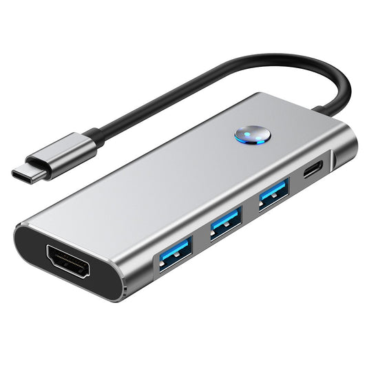 2425 7 In 1 Type C Hub USB 3.0 PD 100W Expansion Dock 4K HD Adapter SD / TF Card Reader for Laptops