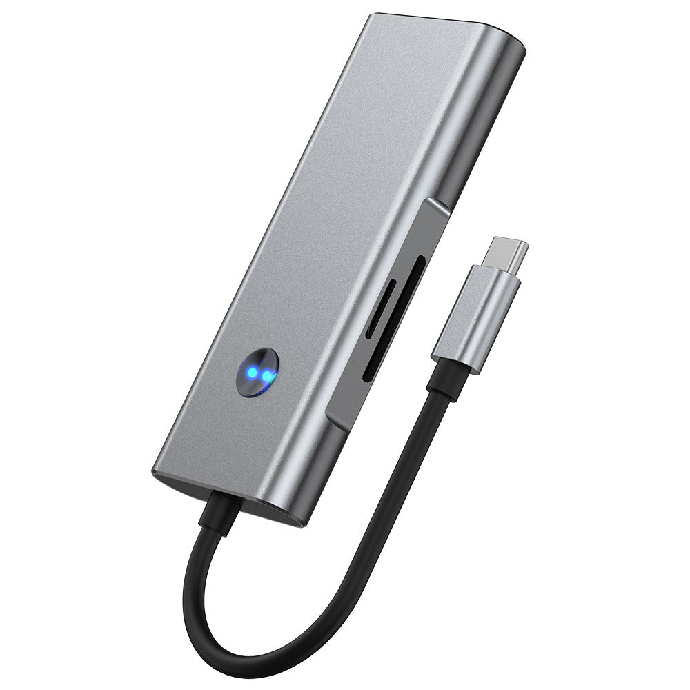 2425 7 In 1 Type C Hub USB 3.0 PD 100W Expansion Dock 4K HD Adapter SD / TF Card Reader for Laptops