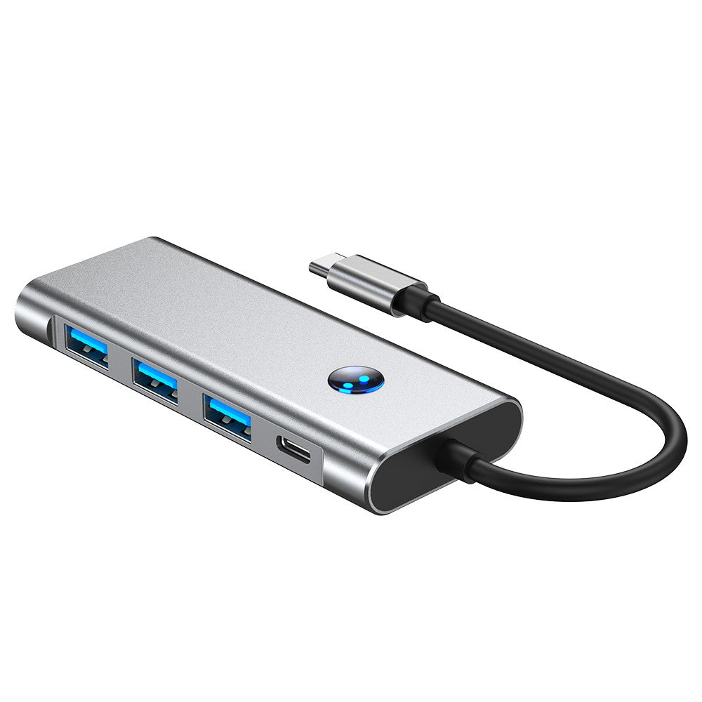 2425 7 In 1 Type C Hub USB 3.0 PD 100W Expansion Dock 4K HD Adapter SD / TF Card Reader for Laptops