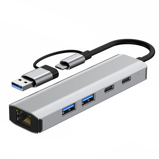 2503 USB / Type-C Hub Gigabit RJ45 2xUSB3.2 USB-C2.0 USB-C3.2 DC5V 6 in 1 Docking Station