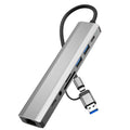 2509 USB-C / USB Hub 9 in 1 Docking Station RJ45 USB3.0 USB2.0 USB-C2.0 3.5mm DC5V SD / TF Card Reader Adapter