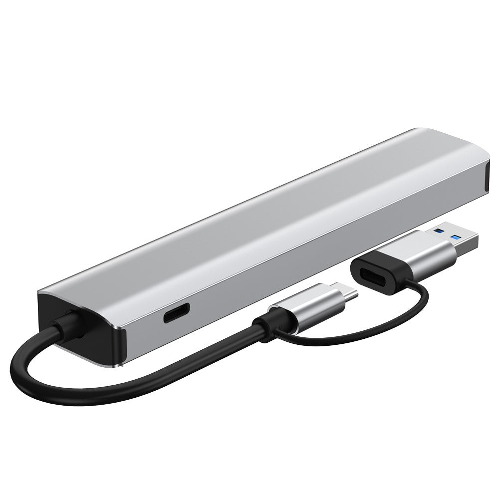 2509 USB-C / USB Hub 9 in 1 Docking Station RJ45 USB3.0 USB2.0 USB-C2.0 3.5mm DC5V SD / TF Card Reader Adapter