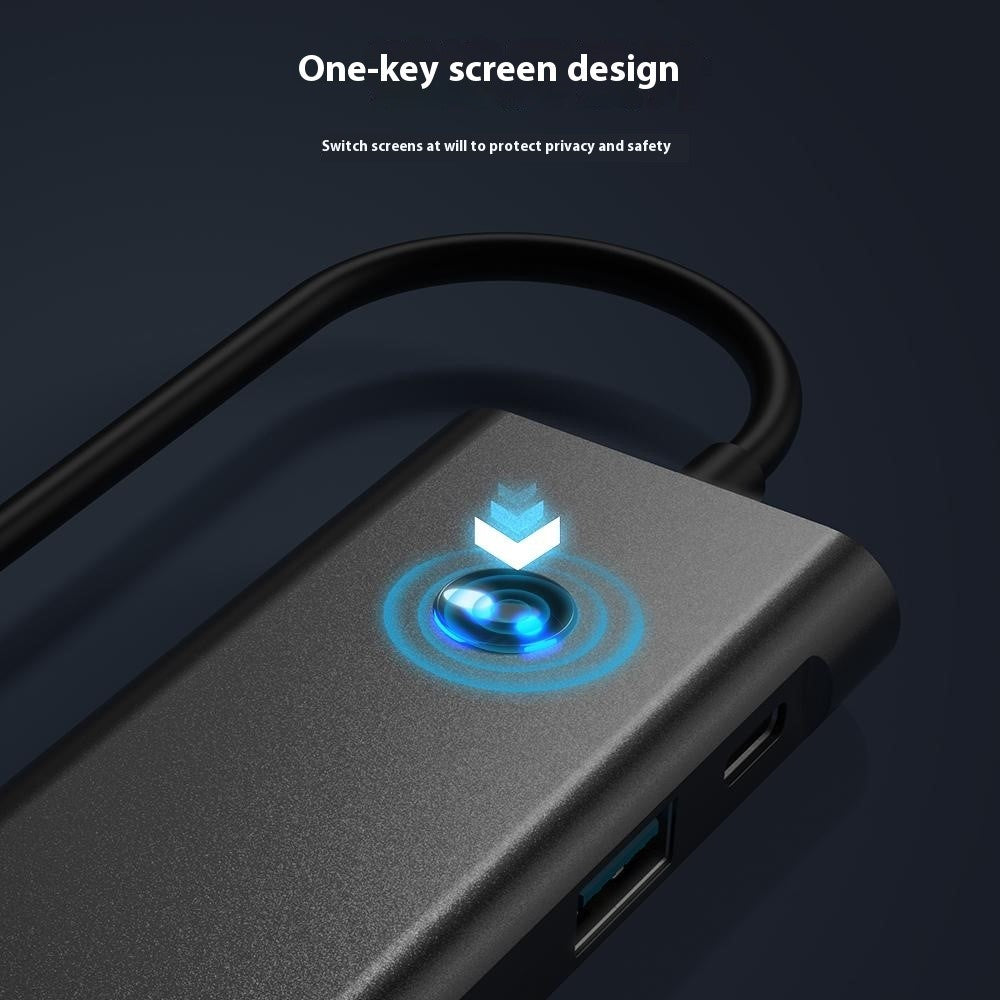 2426 USB Hub Type-C to 2 x USB3.2 + HD + PD 100W + 2 x USB-C3.2 One-Key Screen Off 6 in 1 Expansion Dock