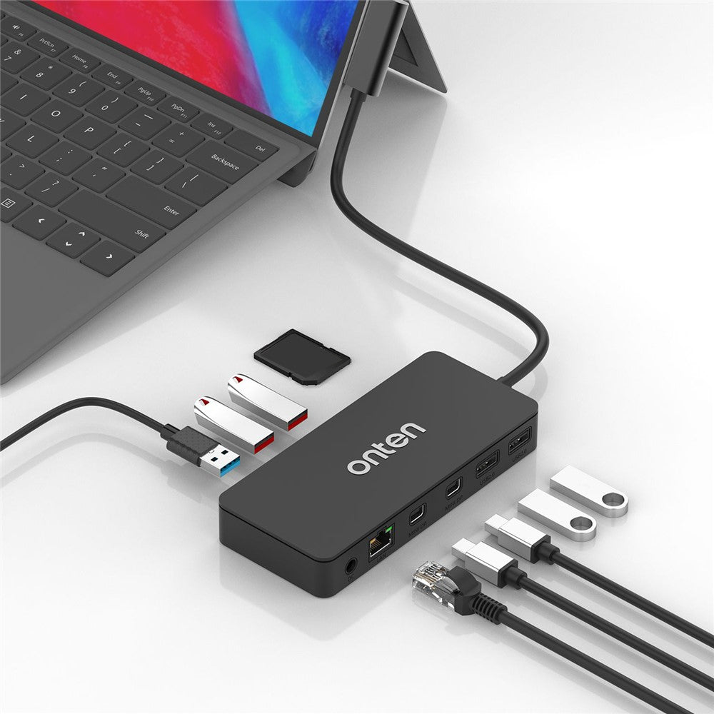 ONTEN SD11 12 In 1 Hub for Microsoft Surface Pro  /  Go  /  Laptop Docking Station 4K Mini DP Adapter