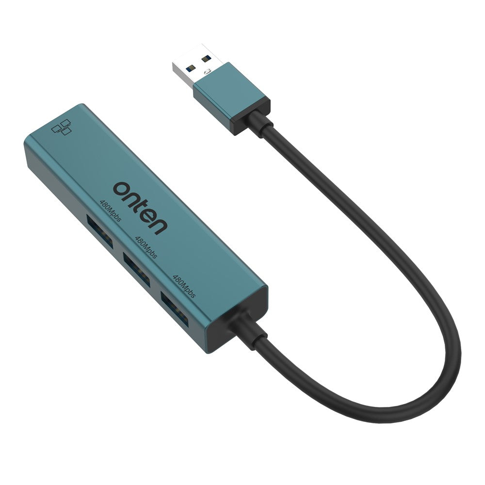 ONTEN 5226 4 in 1 USB Hub 100Mbps Network Card Ethernet Adapter 3 Port USB 2.0 Extension Dock