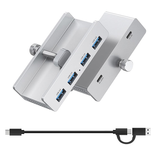 HCL-4A-Pro 4 Ports USB 3.0 Hub 5Gbps Data Transfer Driver Free Clip On External Dock Station