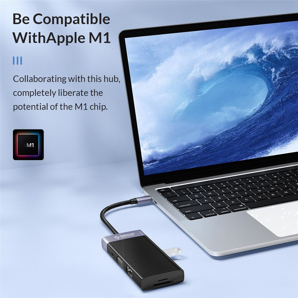 ORICO MDK-10P 10 in 1 Type C USB 3.0 HUB Dock Station to HD-compatible RJ45 PD SD Reader Charger Power Adapter for Laptop MacBook Pro Splitter