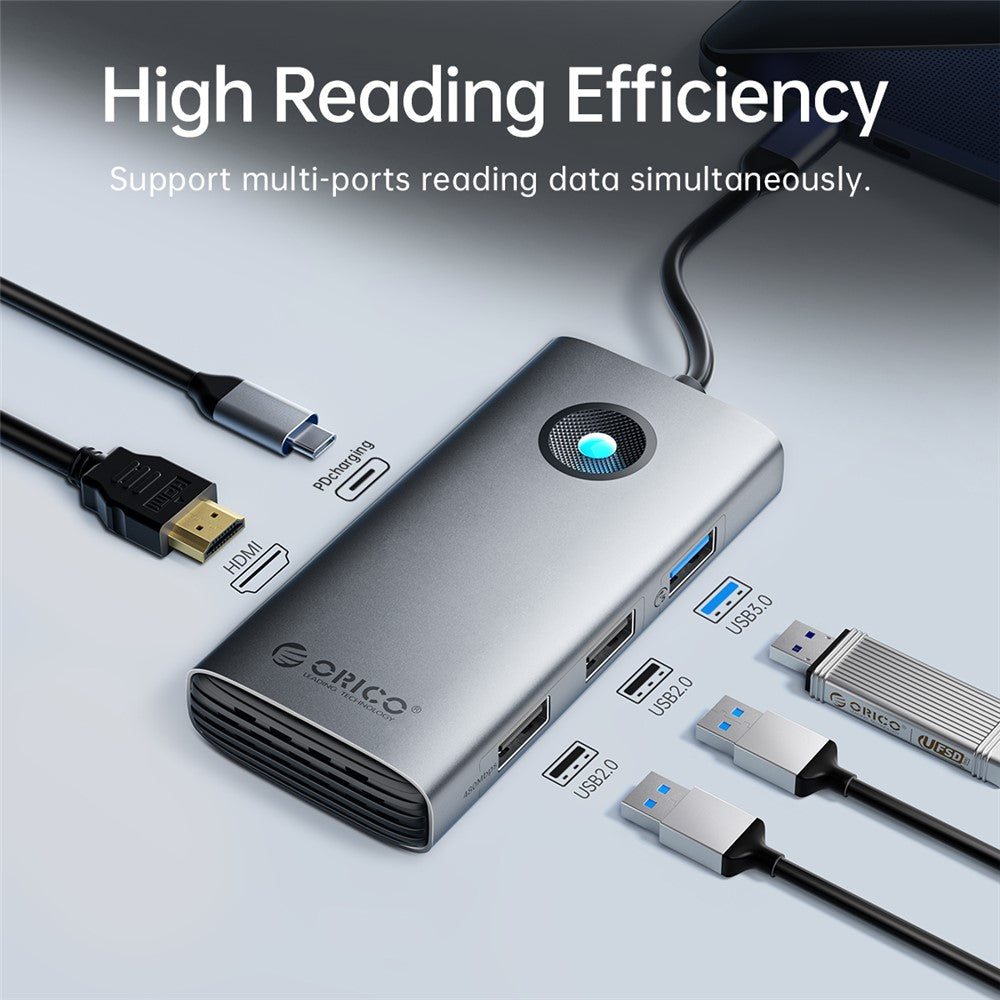 ORICO PW11-5P 5 in 1 Docking Station 4K Video PD 60W Charging Multifunctional Type-C Hub