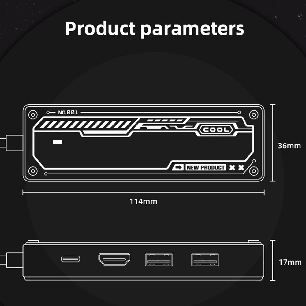SW5R 5-in-1 Type-C Hub Dock Station Type-C to Type-C PD Fast Charge+HD+USB3.0+USB2.0+RJ45 Multiple Ports Adapter