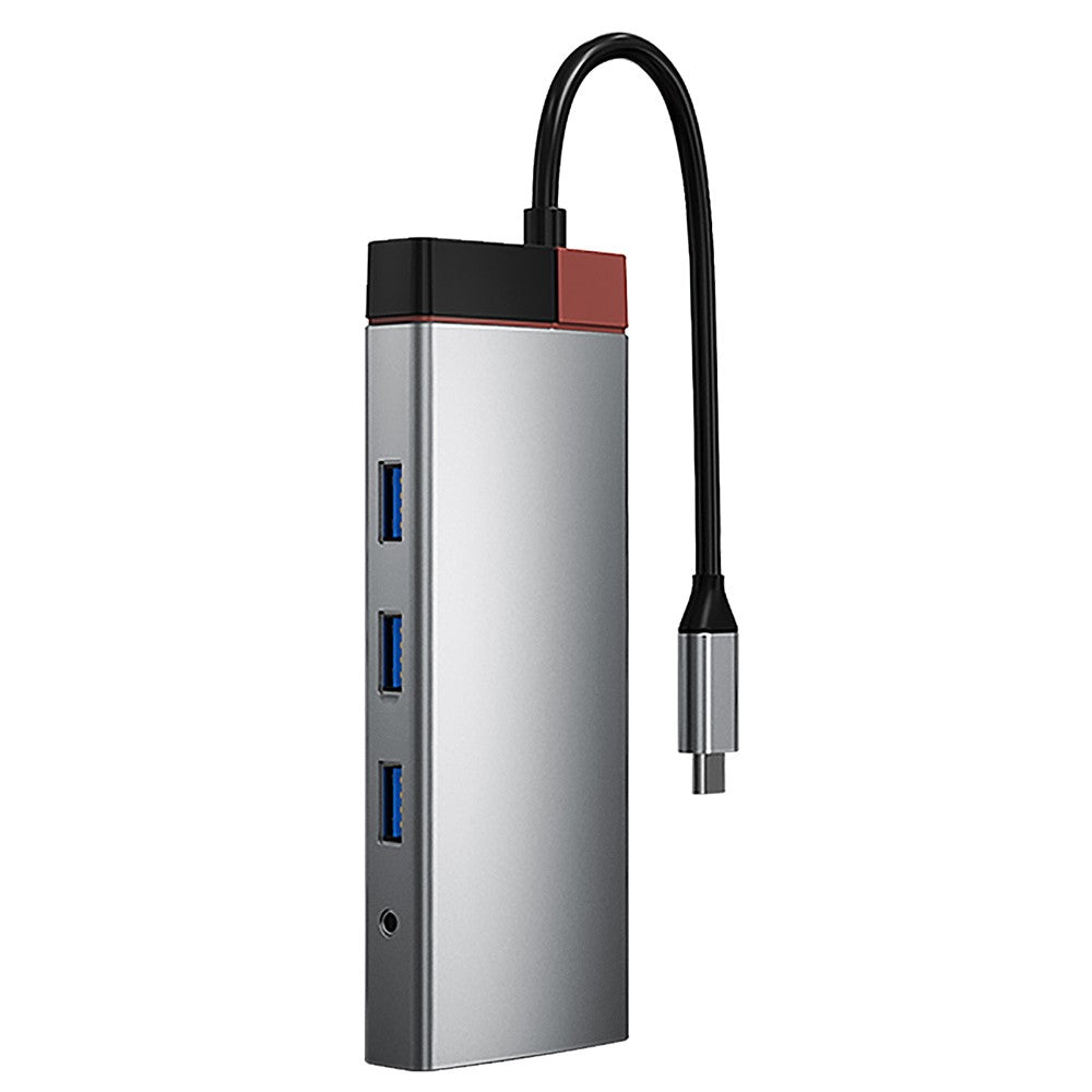 BS10A 10-in-1 USB-C Hub Type-C to PD+HD+USB3.0x3+SD+TFRJ45+VGA+3.5mm Audio Multiport Adapter