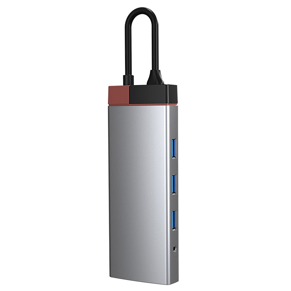 BS10A 10-in-1 USB-C Hub Type-C to PD+HD+USB3.0x3+SD+TFRJ45+VGA+3.5mm Audio Multiport Adapter