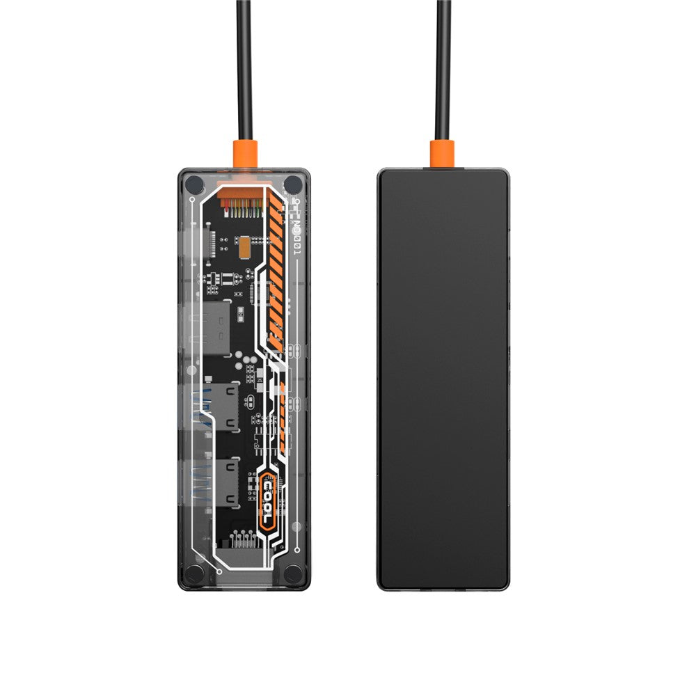 Type-C Hub Adapter to PD Type-C+HD Video Output+USB 3.0+USB 2.0+RJ45