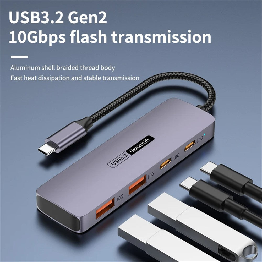 T-508 4-in-1 Type-C Docking Station for Notebook, Tablet, Smartphone Splitter Converter USB 3.2 Hub