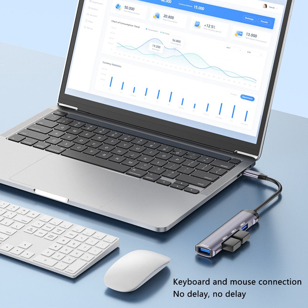 T-503 4-in-1 Type-C Docking Station USB-C to USB2.0x3 + USB3.0 HUB Adapter